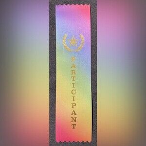 100) Pastel Rainbow Participant Award Ribbon Sports School Event Contestant Game
